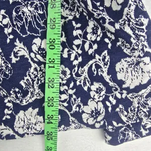 ZARA Floral Print Long‎ Sleeve Mini Dress Navy Blue White Puff Sleeve Large thumbnail 9