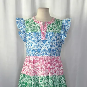 ROLLER‎ RABBIT Aitona Pippa Dress Tiered Tropical Floral Jungle Print Small thumbnail 3