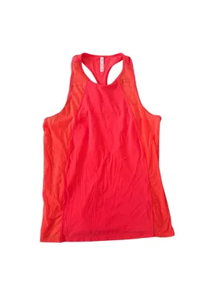ATHLETA Orange Mesh Paneled Racerback Workout Tank Top Size Medium thumbnail 3