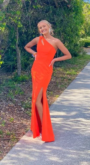 Dillard's Orange Formal Dress thumbnail 1