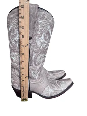 Women's Corral Western Beige White Embroidery Snip Toe Boots G1086 6.5 thumbnail 8