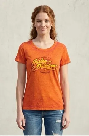 Harley-Davidson Orange Graphic Logo Short Sleeve Tee 854 thumbnail 1