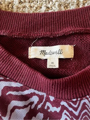 Madewell Maroon and Light purple lilac marbled Animal Print Knit Top thumbnail 5
