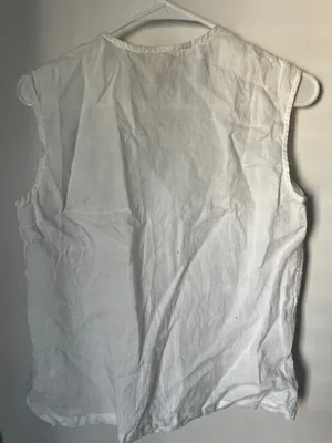 Max Studio White Textured Sleeveless Button-Front Shell thumbnail 3