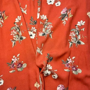 NEW William B Orange Floral Whimsigoth High-Rise Wide Leg Side-Split Pant — SM thumbnail 4