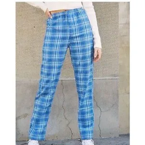 ✨Brandy Melville Tiden Plaid Blue One Size Pants✨ thumbnail 3