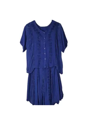 Women's Blue and Navy two piece set Size M thumbnail 2