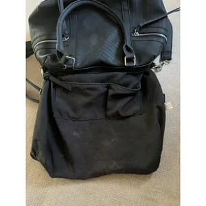 Torrid Satchel Bag Womens Large Black Faux Leather Chevron Zip Pockets Purse thumbnail 8