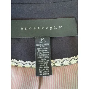 Apostrophe Women's Black Blazer Jacket‎ Size 14 thumbnail 5