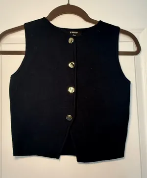 The Workshop Tank Knit Botton Up Vest thumbnail 1