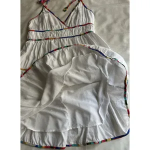 Antonio Melani Keri Tiered Dress White Cotton Rainbow Trim Size 8 Women’s thumbnail 14