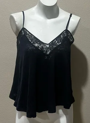 Free people black spaghetti strap top thumbnail 1
