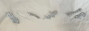 6 pc set Crystal Silver Hair Clip Set - Women's Accessories NWT thumbnail 1