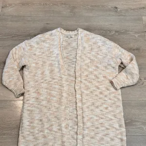 Penelope Rose Open Front Cardigan Duster Sweater XSmall Small Cream‎ Knit thumbnail 3
