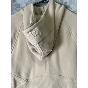 Lululemon Scuba Oversized 1/2 Zip Hoodie Sweatshirt Cream Fleece Pullover M/L thumbnail 4