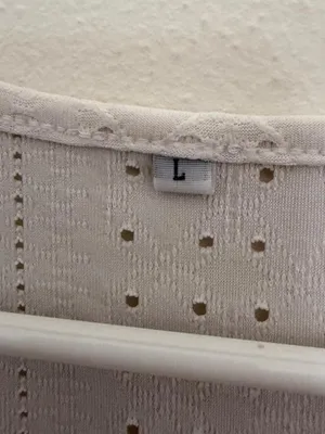White Eyelet Cold Shoulder Top Size L thumbnail 3