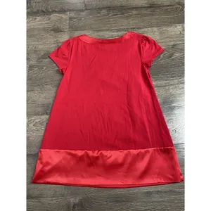 Womens‎ Jonden Short Sleeve Jewel Neck Satin Bottom Short Sleeve Red Size S thumbnail 2