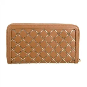 Love Moschino Tan Studded Zip-Around Wallet Gold Logo NWT thumbnail 2