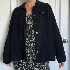 Vintage Western Black Corduroy Button Down Shirt Shacket thumbnail 1