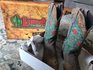 Laredo Knee High Tooled Western Cowgirl Cowboy Boots thumbnail 12