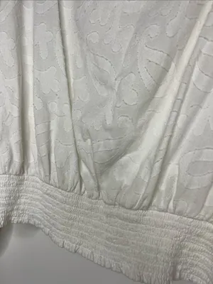 Anthropologie Floral Embroidered Puff sleeve Square Neck Blouse Top thumbnail 3