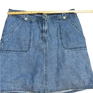 Vintage Liz Claiborne Denim Skort 90s Jean Skirt Shorts Y2K Utility‎ Style Sz 14 thumbnail 5