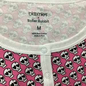 Bloomies x Roller Rabbit Doodle Skull Pajama Top Size Medium NWT thumbnail 5