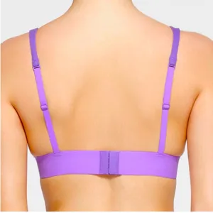 SKIMS Stretch Cotton Rib‎ Plunge Bralette - Ultraviolet - Size L NWOT thumbnail 5