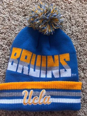 Bruins Blue and Gold Pom Beanie thumbnail 1