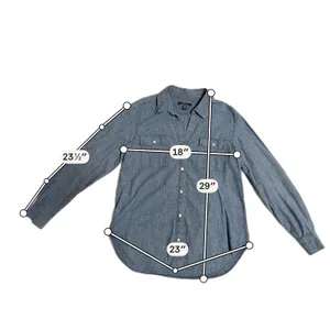 Tommy Bahama Button Down Shirt Women M Blue Denim Chambray Long Sleeve Excellent thumbnail 2