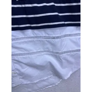 French Connection Layered Look Top Women‎ Small Navy White Striped Mixed Media thumbnail 6