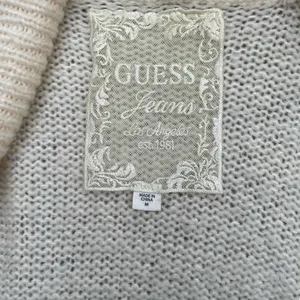 Guess Jeans Cream Plush Cardigan Women’s Size Medium thumbnail 2