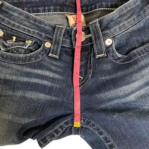 True Religion Womens Blue Embroidered Pockets Straight Leg Denim Jeans‎ Size 26 thumbnail 11