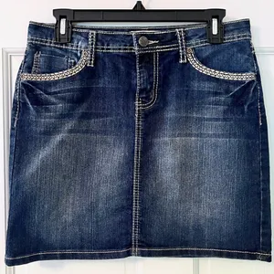 EARL JEAN Vintage Women’s Blue Denim Mini Skirt thumbnail 2