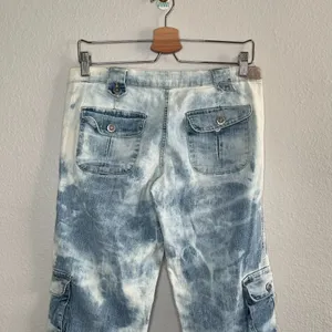 True People New York Vintage retro Denim Pants Tie-Dye y2k low rise Cargo Jeans thumbnail 3