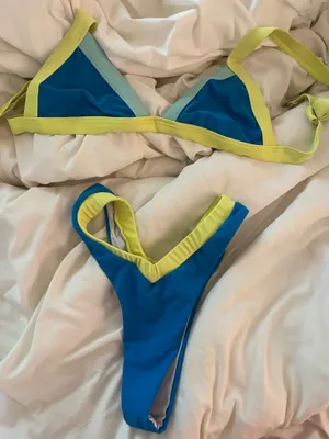 Color block bikini set Blue thumbnail 1