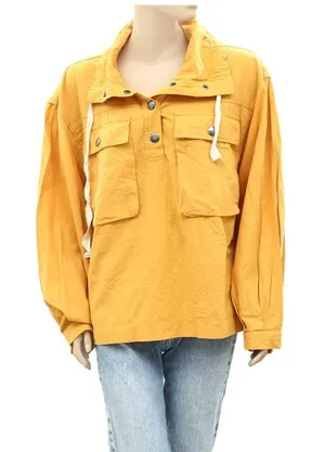 Out from Under Urban Outfitters Lyra popover oversized top sz S yellow thumbnail 1