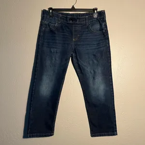 Wrangler Blue Straight Leg Jeans Classic Style Drawstring Pants Distressed SZ 10 thumbnail 1