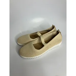 Taryn Rose Mary Jane Sneakers Womens 41 Beige Good Knit Metallic Comfort‎ Shoes thumbnail 4