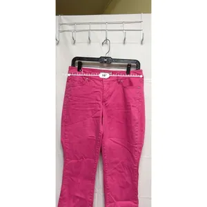 Vintage America Blues Boho Crop Hot Pink Jeans Size 6/28 Magenta Cuffed‎ Denim thumbnail 4