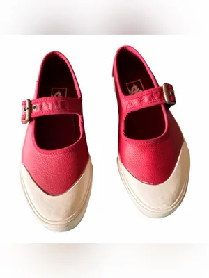 NEW VANS Leather Mary Jane Shoe Bordeaux / Red / Burgundy M-6.5 W -8 thumbnail 7