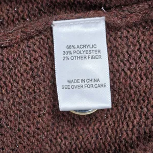 Fortune & Ivy‎ Metallic Button Detail Shawl Collar Sweater Cardigan Brown M thumbnail 5