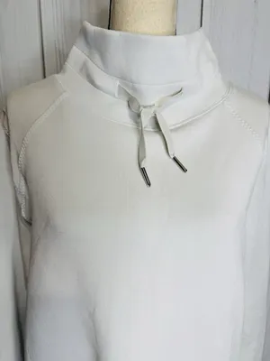 Spanx Air Essentials Got-Ya-Covered Mock Neck Pullover Top Off White Sz XL thumbnail 2