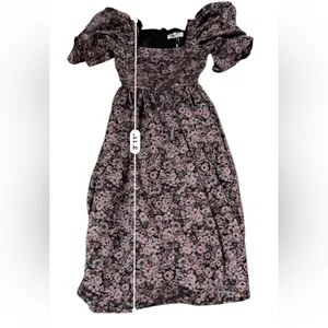 Mary Benson Lucinda Winter Floral Black & Pink Jacquard Dress Sz S‎ NEW Prairie thumbnail 10