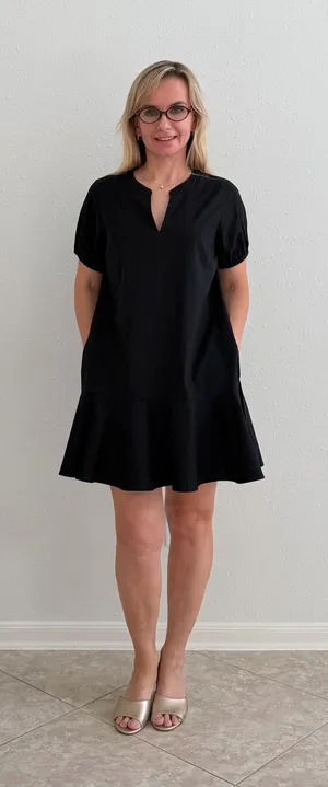 NWT J.Crew Black Cotton Drop Waist Mini Dress 6 thumbnail 1