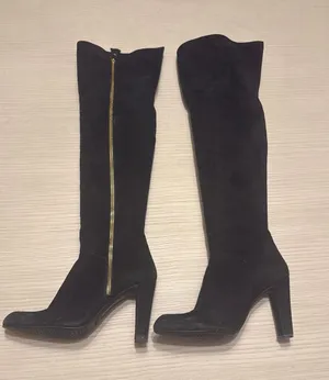Stuart Weitzman Boots Black Suede Over-The-Knee thumbnail 1