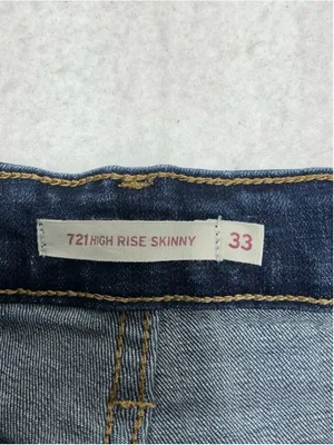 Womans Excellent Levi Strauss 721 Skinny Blue Jeans Waist 33 thumbnail 4