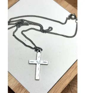 Sterling Silver Cross Necklace With Delicate Chain 18 Inch Length Timeless Relig thumbnail 6