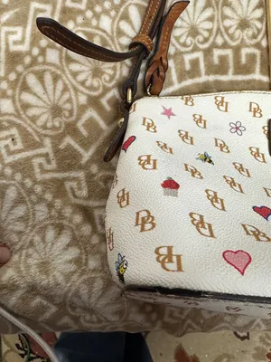 Dooney & Bourke Greta White Signature Print Crossbody with Multicolor Motifs thumbnail 10