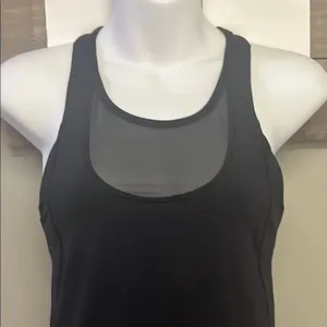 Lululemon Black Women's Racerback Tank Top Mesh Built-in Bra Size 6 thumbnail 2
